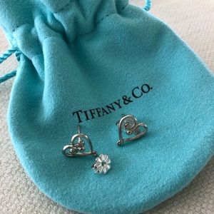 Sterling Silver Tiffany & Co. Heart Stud Earrings